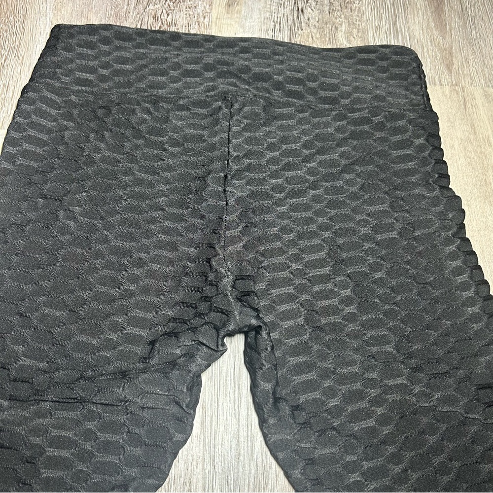 Textured Black Leggings Athletic Tight Lifting Small